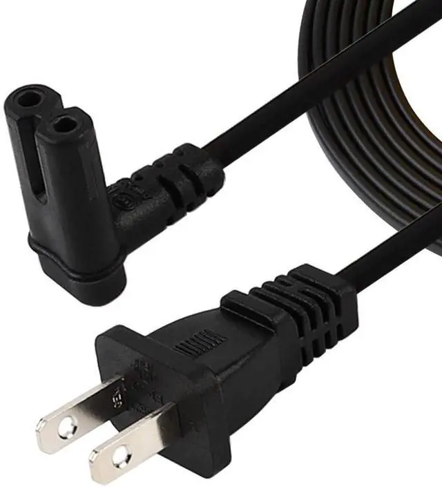 Main image of 12FT US 2-Prong to IEC 320 C7 Right Angle-Down Angle Power Cord for LED LCD TV Monitor, Sony PS4 Slim Edition - Figure 8 Replacement Cable