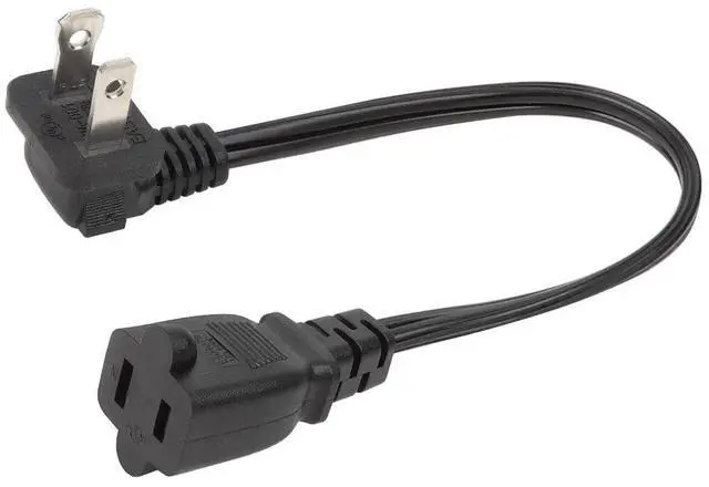 Main image of 1FT(0.3M) Polarized US 2-Prong Male-Female Extension Power Cable,US AC 2-Prong Male/Female Power cable10A/125V,Nema 1-15P to 1-15R Cable Polarized