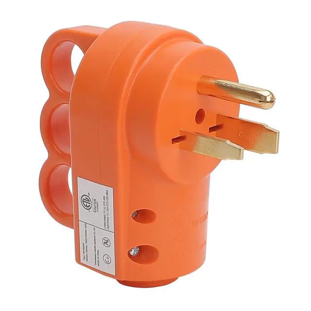 Alt view image 3 of 7 - Nema 6-30P/Nema 6-50P 30A/50A 250V Welder Rewirable Power Plug, Nema 6-50R 50A 250V Female Welder Socket 50-Amp 250 Volt 6-50 Welder Replacement Receptacle, ETL Verified, Orange Color