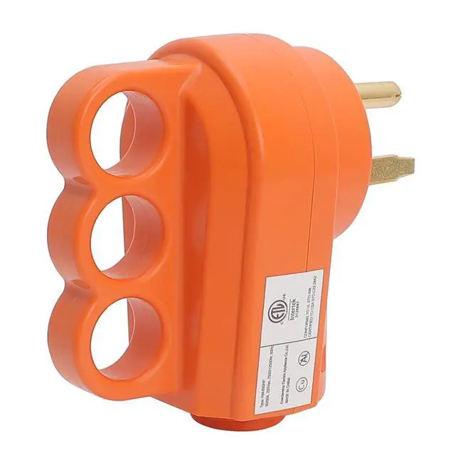 Alt view image 4 of 7 - Nema 6-30P/Nema 6-50P 30A/50A 250V Welder Rewirable Power Plug, Nema 6-50R 50A 250V Female Welder Socket 50-Amp 250 Volt 6-50 Welder Replacement Receptacle, ETL Verified, Orange Color