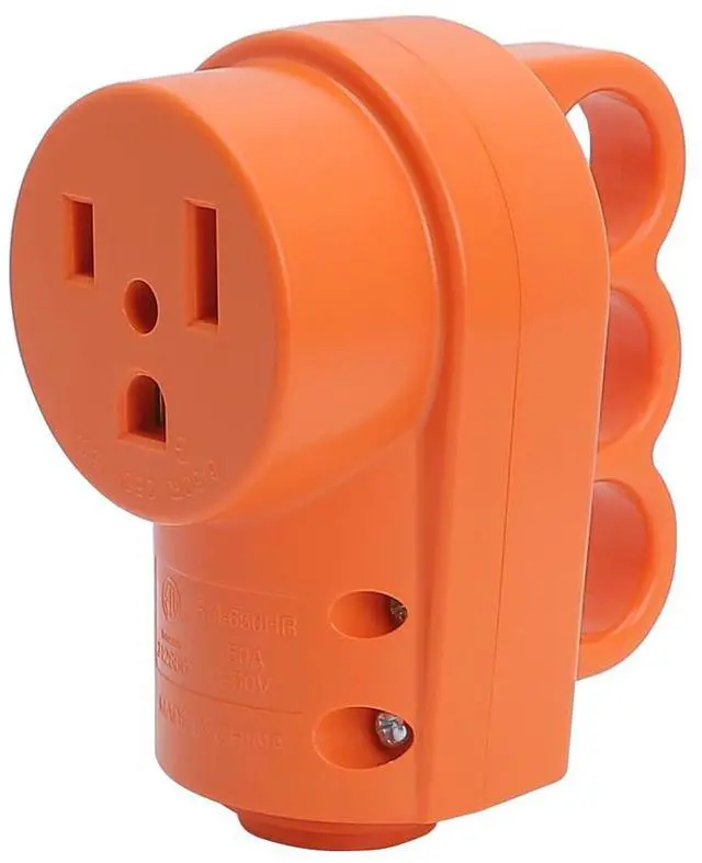 Main image of Nema 6-50R 50A 250V Female Welder Socket 50-Amp 250 Volt 6-50 Welder Replacement Receptacle, ETL Verified, Orange Color