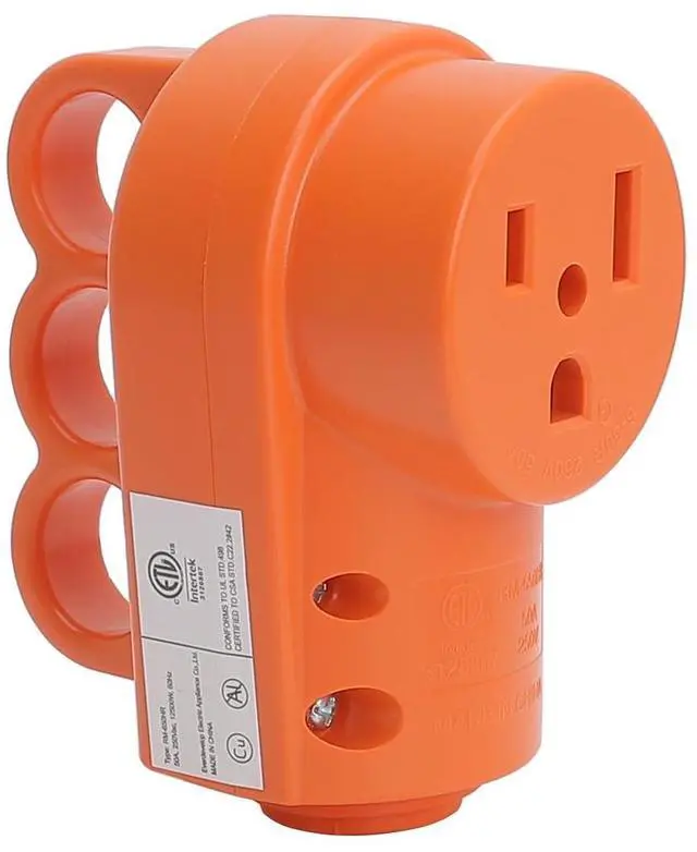 Alt view image 2 of 5 - Nema 6-50R 50A 250V Female Welder Socket 50-Amp 250 Volt 6-50 Welder Replacement Receptacle, ETL Verified, Orange Color