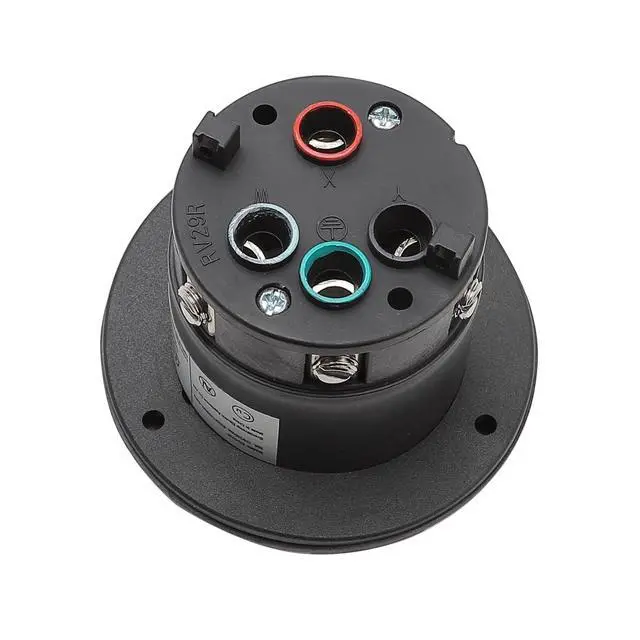 Alt view image 5 of 5 - Nema SS 2-50P 50Amp 125/250V Twist Lock Marine Shore Power Inlet with Weatherproof Cover. Heavy Duty 50Amp Camper Boat Assembly Plug, ETL Verified Black