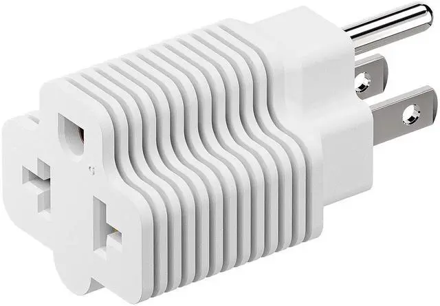 Main image of Nema 15 Amp to 20 Amp Plug Adapter Listed NEMA 5-15P to 5-15/20R +6-15/20R (Comb 20Amp T Blade) 15 Amp Household Plug to 20 Amp T-Blade AC Power Adapter White
