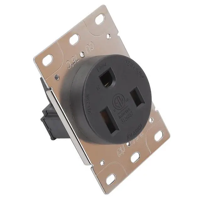 Alt view image 2 of 5 - NEMA 6-30R 50 Amps 250V 2 Pole 3 Wire Flush Mounting Receptacle, ETL Listed Straight Blade Power Outlet for Welder/Generator, Heavy Duty Industrial Grade, Grounding