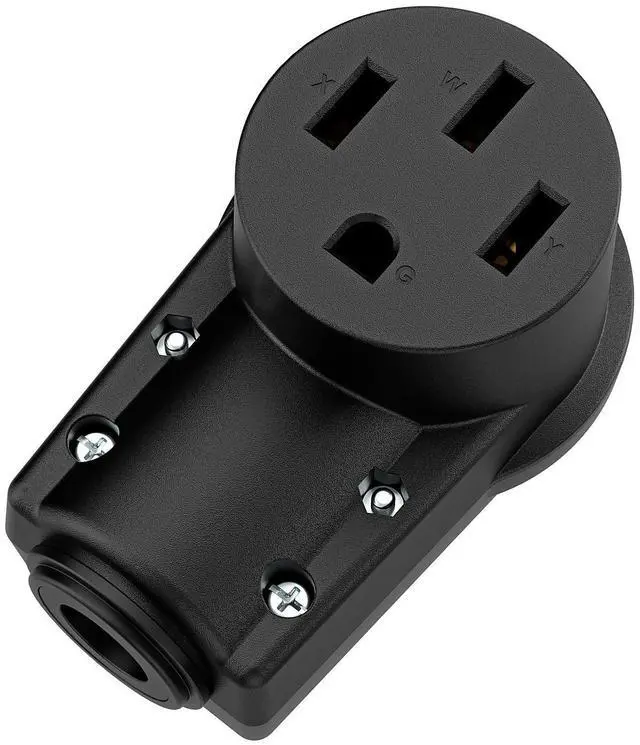 Main image of NEMA 14-50R Plug,14-50 50A/125/250V Female Connector, (ETL Certified) 50Amp 125/250Volt Cord End Socket, Female 50A Dryer Receptacle, Heavy Duty, Black Color