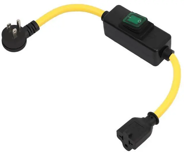 Main image of Heavy Duty SJTW 12AWG Outdoor Waterproof Extension Switch Cord, in-Line On/Off Switch Extension Cord, IP57 Waterproof,Max.20A 125V 4-in-1 T-Blade Female,1.5FT