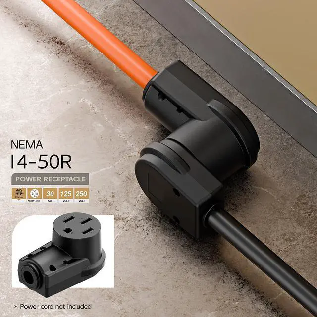 Alt view image 6 of 7 - NEMA 14-50R Plug,14-50 50A/125/250V Female Connector, (ETL Certified) 50Amp 125/250Volt Cord End Socket, Female 50A Dryer Receptacle, Heavy Duty, Black Color