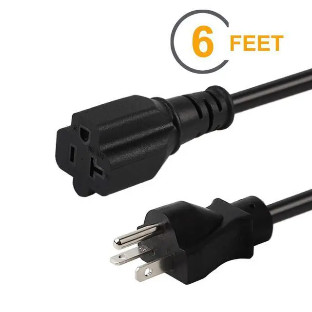 Alt view image 3 of 5 - 6Feet/1.83M Nema 5-20P Power Extension Cord, (UL CUL Listed) Heavy Duty 12AWG Nema 5-20P to 5-20R Extension Power Cable,20Amp T Blade Male to Female Cable