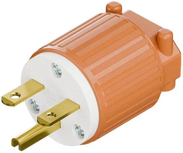 Main image of NEMA 6-15P Male Plug, ETL Listed 15AMP/250VOLT,15A Straight DIY Male, USA/Canada 3-Prong Connector, 15A/250V Plug Household AC Industrial Grade Plug Orange Color