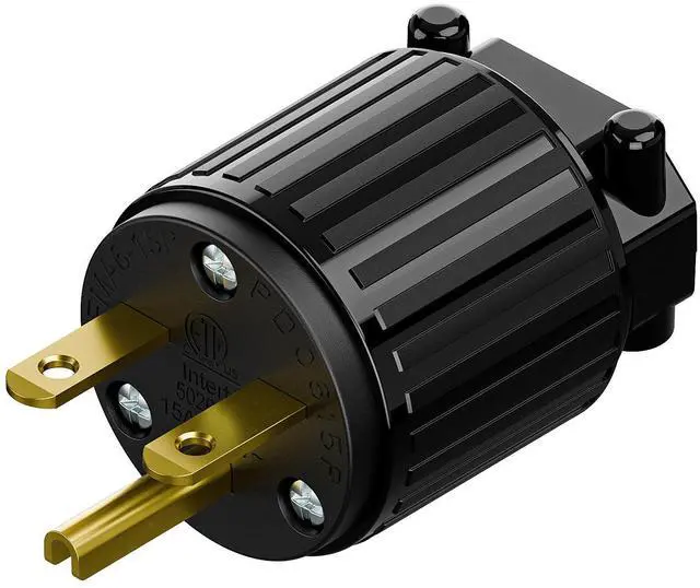 Main image of NEMA 6-15P Male Plug, ETL Listed 15AMP/250VOLT,15A Straight DIY Male, USA/Canada 3-Prong Connector, 15A/250V Plug Household AC Industrial Grade Plug Black Color