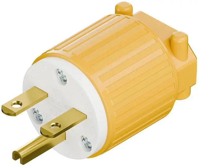 Main image of NEMA 6-15P Male Plug, ETL Listed 15AMP/250VOLT,15A Straight DIY Male, USA/Canada 3-Prong Connector, 15A/250V Household AC Industrial Grade Plug Yellow and White Color