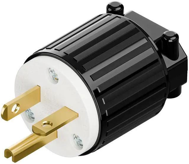Main image of USA 3-Prong Male AC Plug, ETL Nema 5-20P 3 Pole Straight T- Blade DIY Rewirable, 20A 125V USA 3Pin AC Connector, Nema 5-20 Male US 3Pole Power Plug, Black