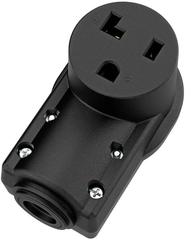 Main image of NEMA 5-30R Socket, 5-30 Female Connector, (ETL Certified) 30Amp 125Volt Heavy Duty Receptacle, Black Color.