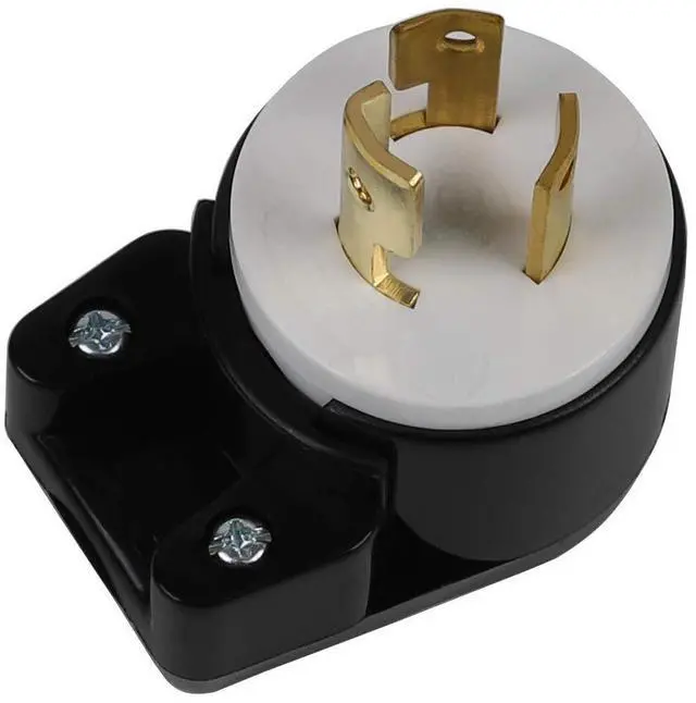 Main image of Right angled Nema L5-15P 15 Amp 125V 2 Pole 3 Wire Industrial Grade Locking Male Plug, Industrial Twist Lock L5-15 12 Directions Rotatable AC Plug. LK-6311T