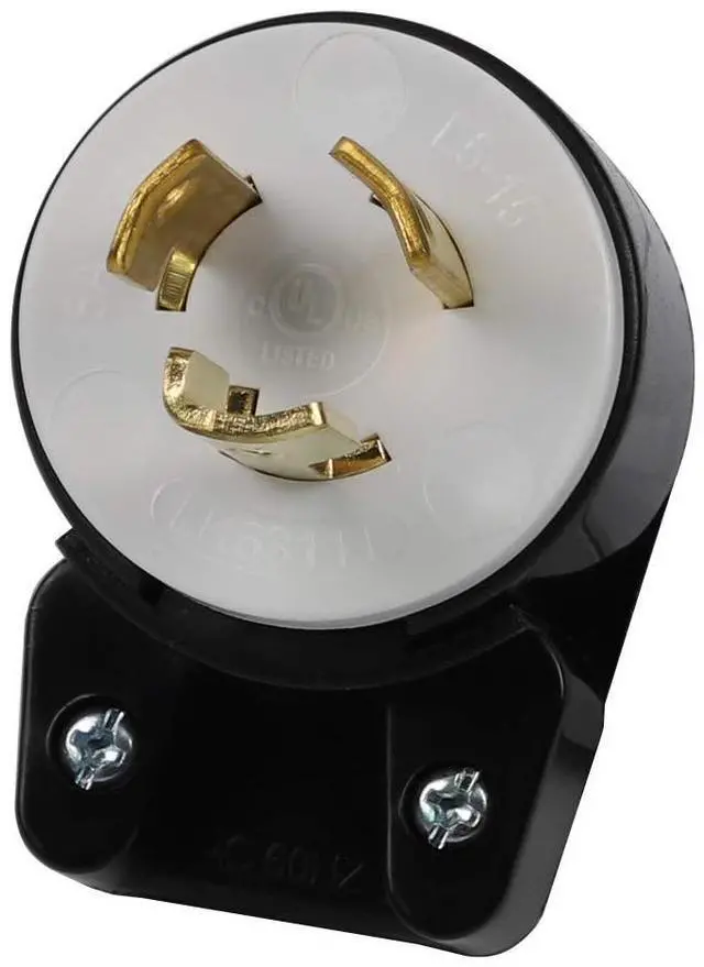 Alt view image 6 of 6 - Right angled Nema L5-15P 15 Amp 125V 2 Pole 3 Wire Industrial Grade Locking Male Plug, Industrial Twist Lock L5-15 12 Directions Rotatable AC Plug. LK-6311T