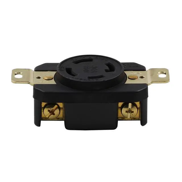 Alt view image 3 of 5 - Nema L15-30R 30A 250V 3 Pole 4 Wire Industrial Grade Locking Female Receptacle Connector, Industrial Twist Lock L15-30R 30-Amp Generator Receptacle. LK-2432F