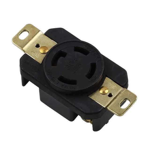 Alt view image 2 of 5 - Nema L15-30R 30A 250V 3 Pole 4 Wire Industrial Grade Locking Female Receptacle Connector, Industrial Twist Lock L15-30R 30-Amp Generator Receptacle. LK-2432F