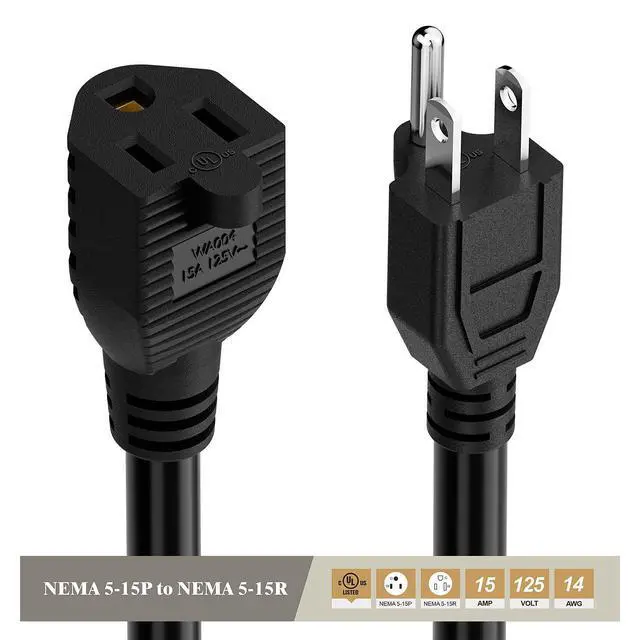 Alt view image 7 of 7 - 3-Feet Waterproof Extension Power Cord, in-Line On-Off Switch Extension Cable, SJTW 14AWG 3C Waterproof,Max.20A 125V Heavy Duty Inline Switch AC Power Cord