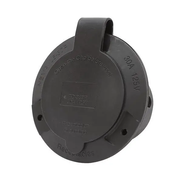 Alt view image 4 of 5 - Nema L5-30R Flanged Outlet with Waterproof Cover, 30AMP 125/250V Female Power Inlet, ETL Verified, Black