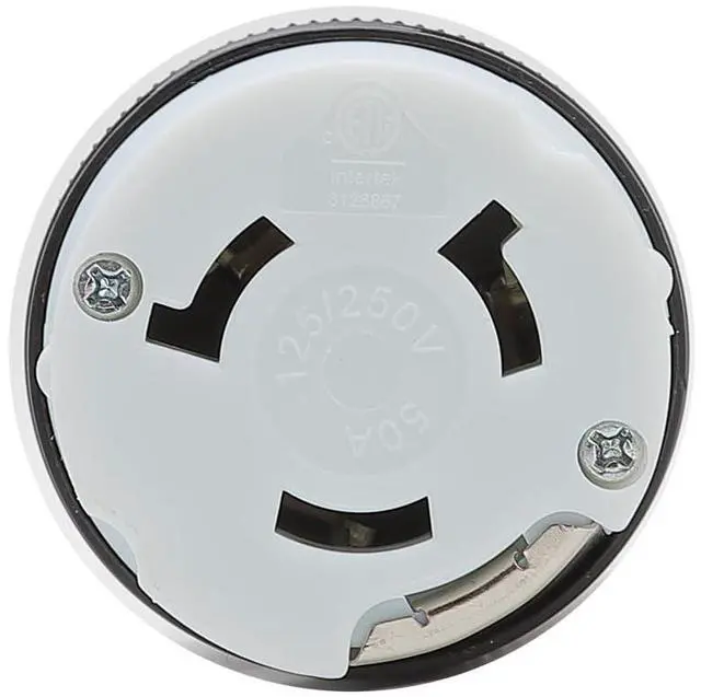 Alt view image 3 of 5 - 50Amp Marine Shore Replacement Twist Locking Connector (NEMA SS2-50R) 3 P 4 Wire Grounding,50A 125V/ 250V. RV Marine Twist Lock 50A Power Receptacle.