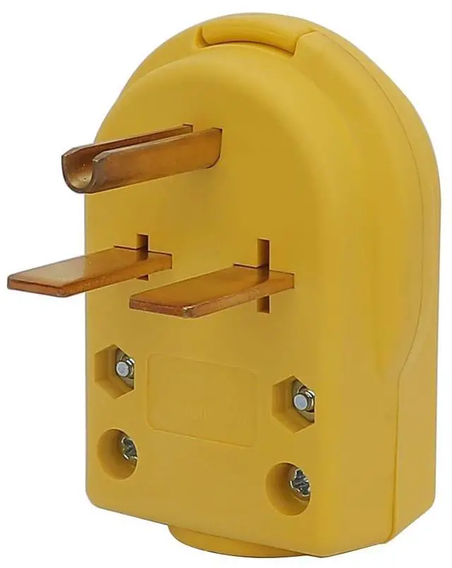 Main image of Nema 6-30P Plug Welder Plug 30 Amp 250 Volt Angle Plug, 3 Pole 3 Wire Grounding Straight Blade Plug for Welders, Work with Cable OD Max. 1.0 Inch Yellow