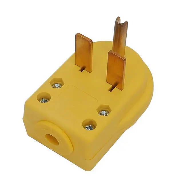 Alt view image 3 of 6 - Nema 6-30P Plug Welder Plug 30 Amp 250 Volt Angle Plug, 3 Pole 3 Wire Grounding Straight Blade Plug for Welders, Work with Cable OD Max. 1.0 Inch Yellow