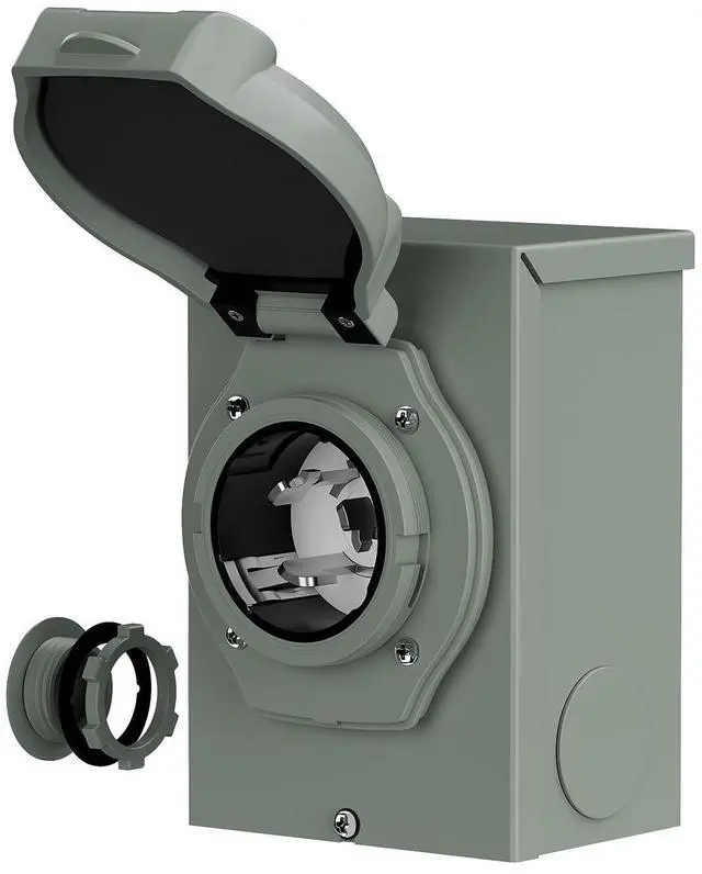 Main image of Nema SS 2-50 50-AMP/125V 250V Waterproof Power Inlet Box, ETL Listed 50A Generator Power Inlet, Outdoor use 2-50 50A 125V/250V Inlet Box with LED Light AD0070