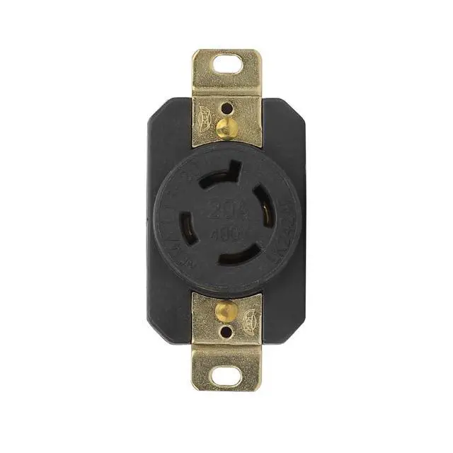 Alt view image 5 of 6 - Nema L16-20R 20A 480V 3 Pole 4 Wire Industrial Grade Locking Female Receptacle Connector, Industrial Twist Lock L16-20 20-Amp Generator Receptacle. LK-2424F