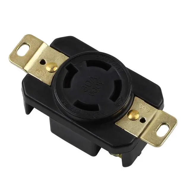 Alt view image 2 of 5 - Nema L17-30R 30A 600V 3 Pole 4 Wire Industrial Grade Locking Female Receptacle Connector, Industrial Twist Lock L17-30R 30-Amp 600V Generator Receptacle. LK-2436F