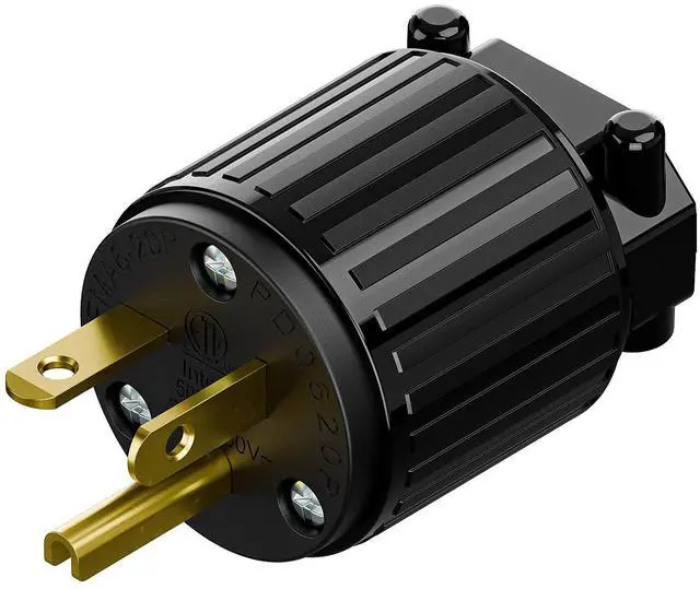 Main image of NEMA 6-20P Male Plug, ETL Listed 20AMP/250VOLT,20A Straight DIY Male, USA/Canada 3-Prong Connector, 20A/250V Plug Household AC Industrial Grade Plugs Black Color
