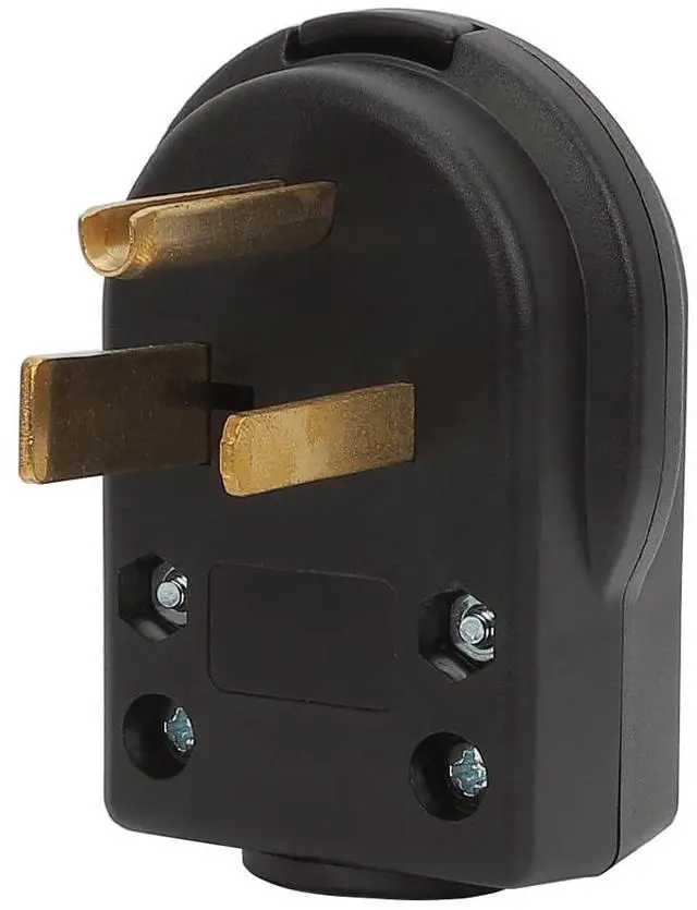 Main image of Nema 5-50P Welder 50 Amp 125 Volt Angle Plug, 3 Pole 3 Wire Grounding Straight Blade Plug for Welders, Work with Cable OD Max. 1.0 Inch