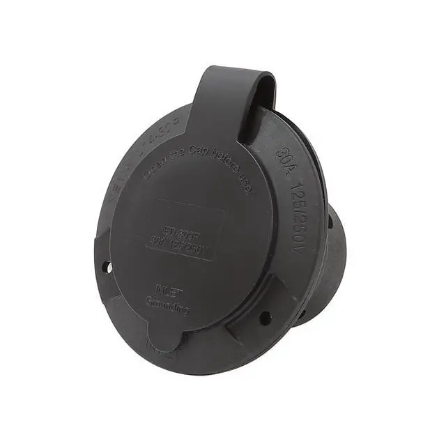 Alt view image 4 of 5 - Nema L14-30P Flanged Inlet with Waterproof Cover, 14-30P Lock in 3 Pole 4 Wire 30AMP 125/250V Male Plug,ETL Verified Nema L14-30P Inlet Black Color