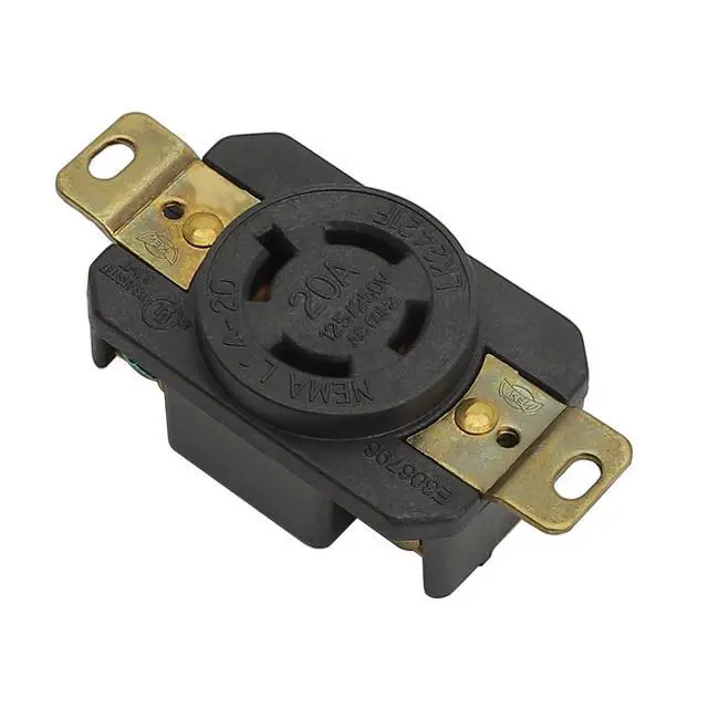 Alt view image 2 of 6 - Nema L14-20R 20A 125/250V 3 Pole 4 Wire Industrial Grade Locking Female Receptacle Connector, Industrial Twist Lock L14-20 20-Amp Generator Receptacle. UL CUL certificated LK-2421F