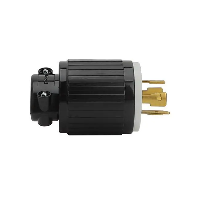 Alt view image 4 of 7 - Nema L14-20P Flanged Outlet with Waterproof Cover, 14-20P Lock in 3 Pole 4 Wire 20AMP 125/250V Male Receptacle, UL Verified Nema L14-20P Outlet Black Color