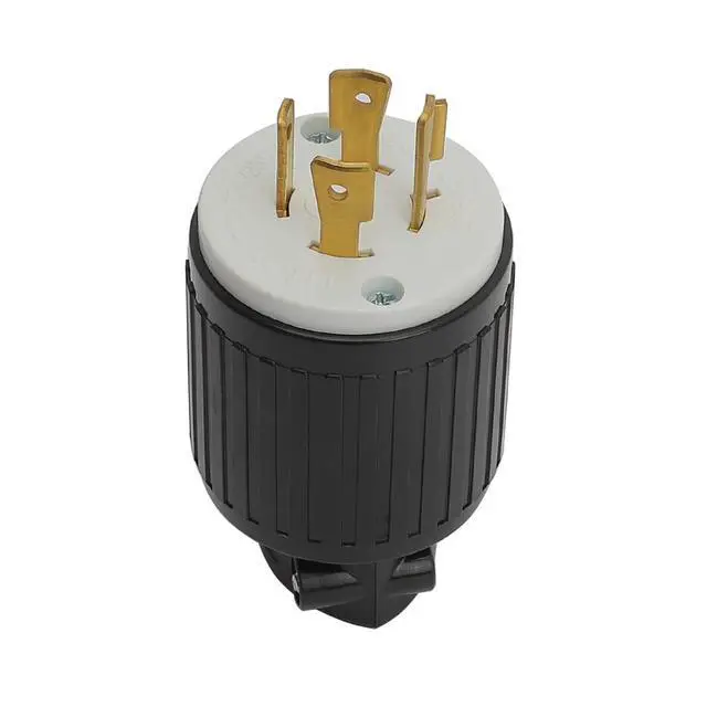 Alt view image 6 of 7 - Nema L14-20P Flanged Outlet with Waterproof Cover, 14-20P Lock in 3 Pole 4 Wire 20AMP 125/250V Male Receptacle, UL Verified Nema L14-20P Outlet Black Color