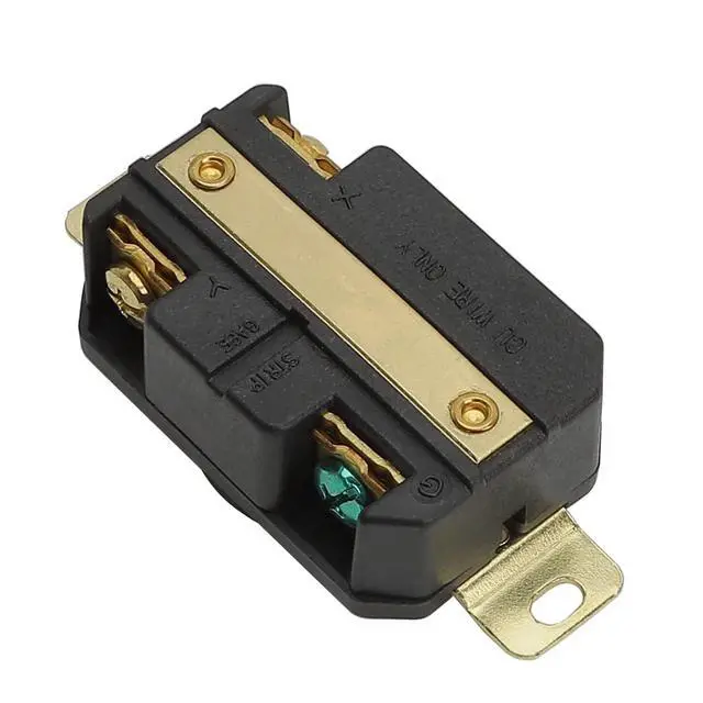Alt view image 3 of 6 - Nema L8-20R 20A 480V 2 Pole 3 Wire Industrial Grade Locking Female Receptacle Connector, Industrial Twist Lock L8-20 20-Amp Generator Receptacle. LK-2324F Black