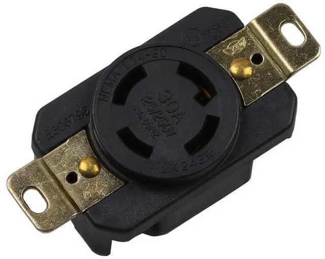 Main image of Nema L14-30R 30A 125/250V 3 Pole 4 Wire Industrial Grade Locking Female Receptacle Connector, Industrial Twist Lock L14-30 30-AmpTwist Lock Generator Receptacle. LK-2431F
