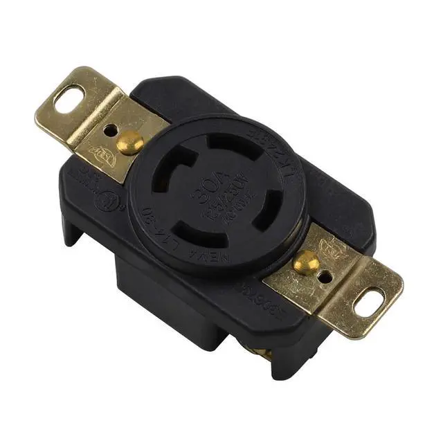 Alt view image 2 of 5 - Nema L14-30R 30A 125/250V 3 Pole 4 Wire Industrial Grade Locking Female Receptacle Connector, Industrial Twist Lock L14-30 30-AmpTwist Lock Generator Receptacle. LK-2431F