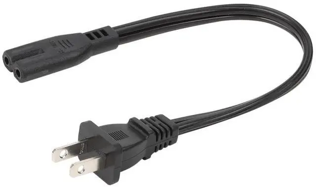Main image of Short 1-Feet C7 Power Cord, One Foot Figure 8 Power Cable, 1 Feet 2-Prong to IEC C7 Short Power Cord for Desktop Charger, Wall Mounted Speakers, Battery Chargers