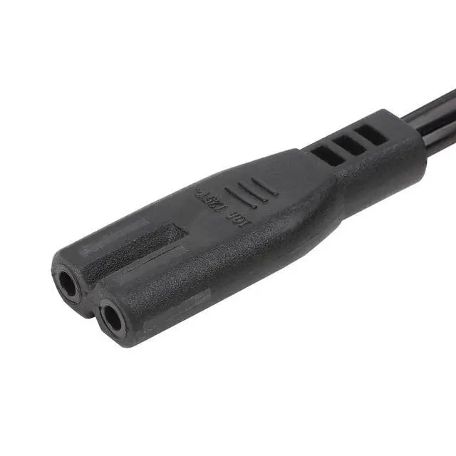 Alt view image 2 of 3 - Short 1-Feet C7 Power Cord, One Foot Figure 8 Power Cable, 1 Feet 2-Prong to IEC C7 Short Power Cord for Desktop Charger, Wall Mounted Speakers, Battery Chargers