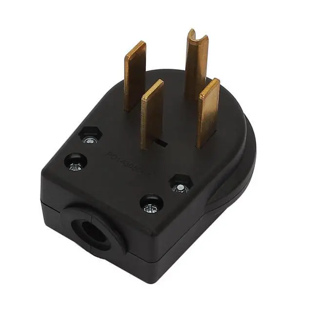 Alt view image 3 of 5 - Nema 14-50P 50 Amp 125/250 Volt Angle Plug, 3 Pole 3 Wire Grounding Straight Blade for Dryer and Ranges, Works with Cable OD Max. 1.0 Inch