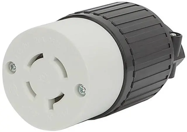Main image of Nema L15-20R Flanged Outlet with Waterproof Cover, 15-20R Lock in 3 Pole 4 Wire 20AMP 250V Female Receptacle,UL Verified Nema L15-20R Outlet Black Color