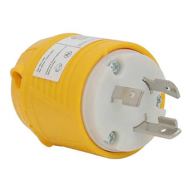 Alt view image 2 of 5 - Nema L6-30R 30 Amp 250 Volt Connector, L6-30 Locking Power Cord Connector 2P 3W, Locking Plug, Industrial Grade DIY Twist-Lock Cord Connector,Yellow