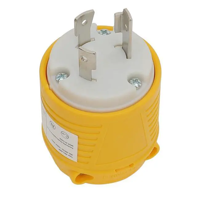 Alt view image 4 of 5 - Nema L6-30R 30 Amp 250 Volt Connector, L6-30 Locking Power Cord Connector 2P 3W, Locking Plug, Industrial Grade DIY Twist-Lock Cord Connector,Yellow