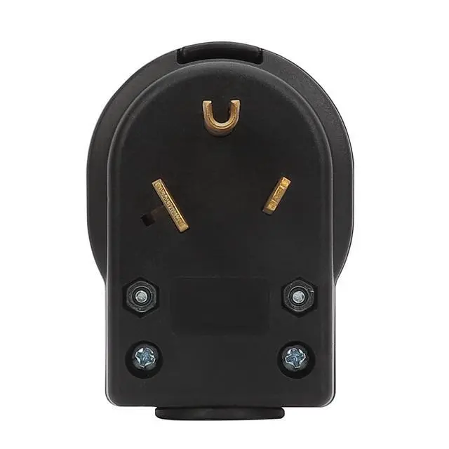 Alt view image 3 of 6 - Nema 7-50P Welder 50 Amp 227 Volt Angle Plug, 3 Pole 3 Wire Grounding Straight Blade Plug for Welders, Work with Cable OD Max. 1.0 Inch