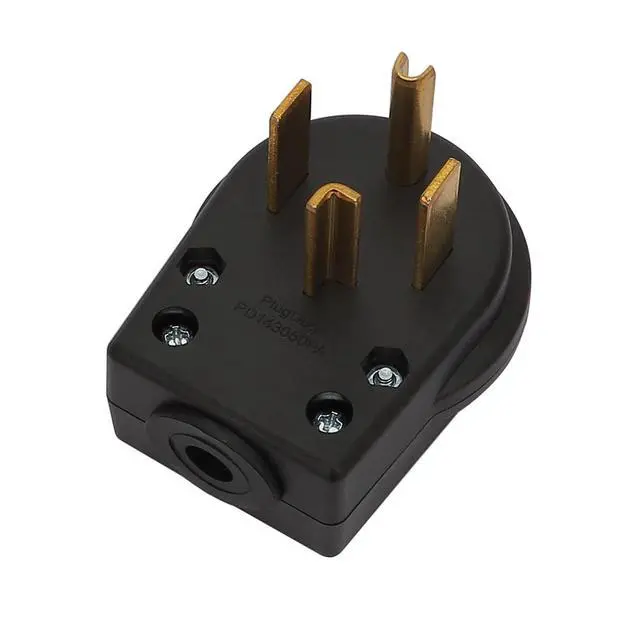 Alt view image 3 of 6 - Nema 14-30P 30 Amp 125/250 Volt Angle Plug, 3 Pole 3 Wire Grounding Straight Blade for Dryer and Ranges, Works with Cable OD Max. 1.06 Inch