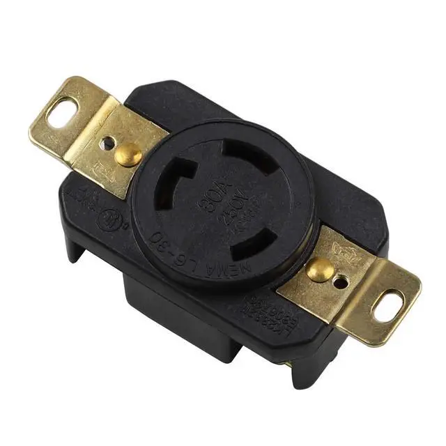 Alt view image 2 of 5 - Nema L6-30R 30A 250V 2 Pole 3 Wire Industrial Grade Locking Female Receptacle Connector, Industrial Twist Lock L6-30 30-Amp Generator Receptacle. LK-2332F
