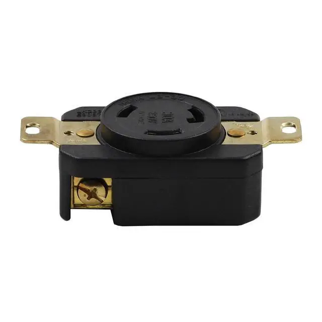 Alt view image 3 of 5 - Nema L6-30R 30A 250V 2 Pole 3 Wire Industrial Grade Locking Female Receptacle Connector, Industrial Twist Lock L6-30 30-Amp Generator Receptacle. LK-2332F