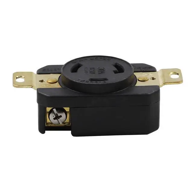 Alt view image 3 of 5 - Nema L5-30R 30A 125V 2 Pole 3 Wire Industrial Grade Locking Female Receptacle Connector, Industrial Twist Lock L5-30 30-Amp Generator Receptacle. LK-2331F